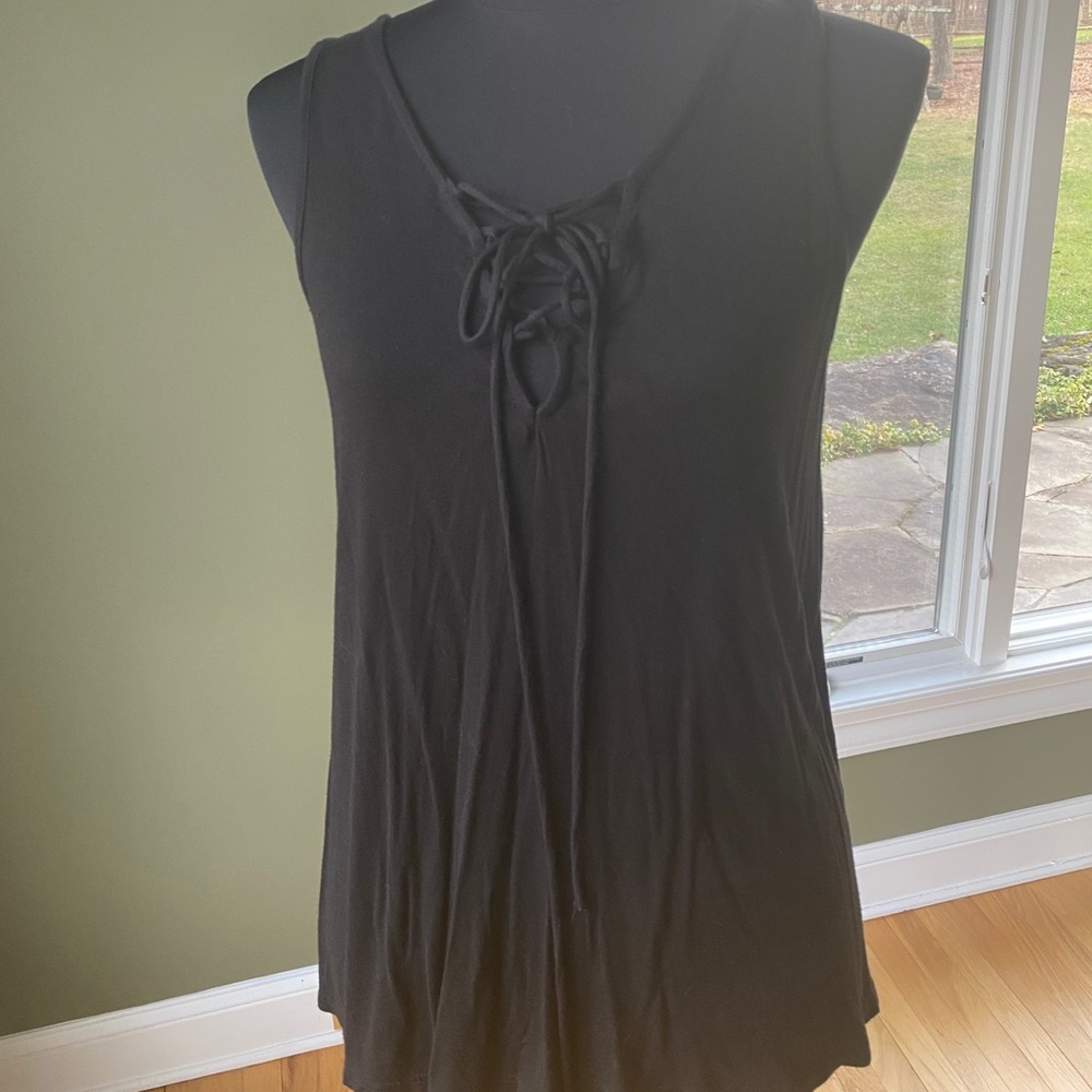 Vintage Havana soft cami top with lace-up front